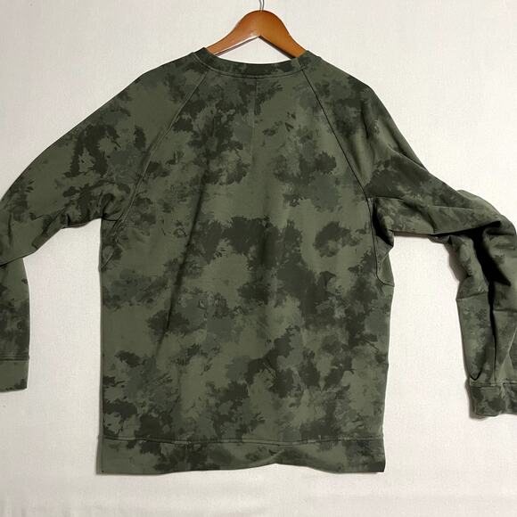 Lululemon Men's Steady State Crew Neck Sweatshirt Green Camo Raglan - Picture 3 of 7